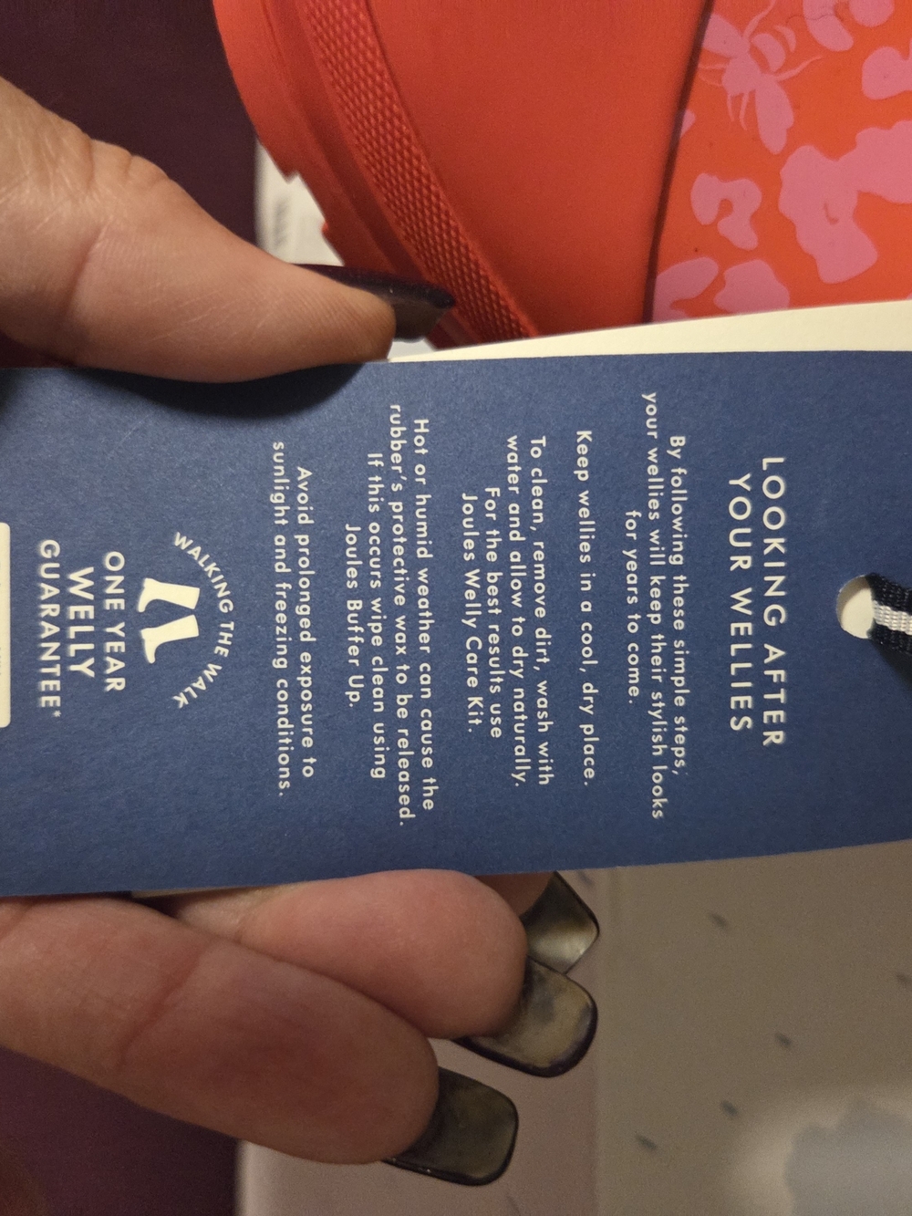 Joules Pop On Welly Red Clog Mules with Lavender Leopard Print - Picture 10 of 10